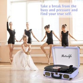 Premium PU leather suitcase design for portable and stylish listening