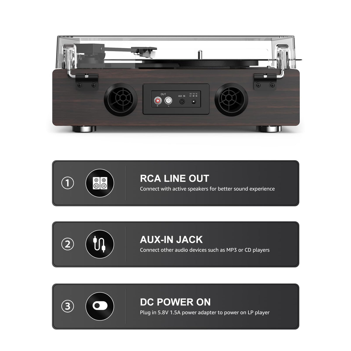 Bluetooth 5.3 on the Retrolife record player enables wireless streaming