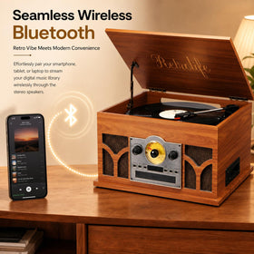 CD and cassette options provide nostalgic listening for mixed media sessions