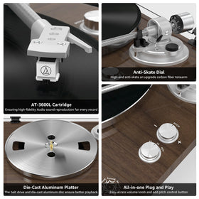 Close view of Retrolife carbon fiber tonearm reducing vibration