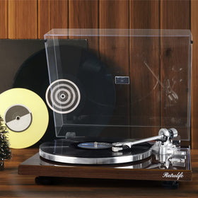 Retrolife turntable RCA phono outputs support flexible speaker connections