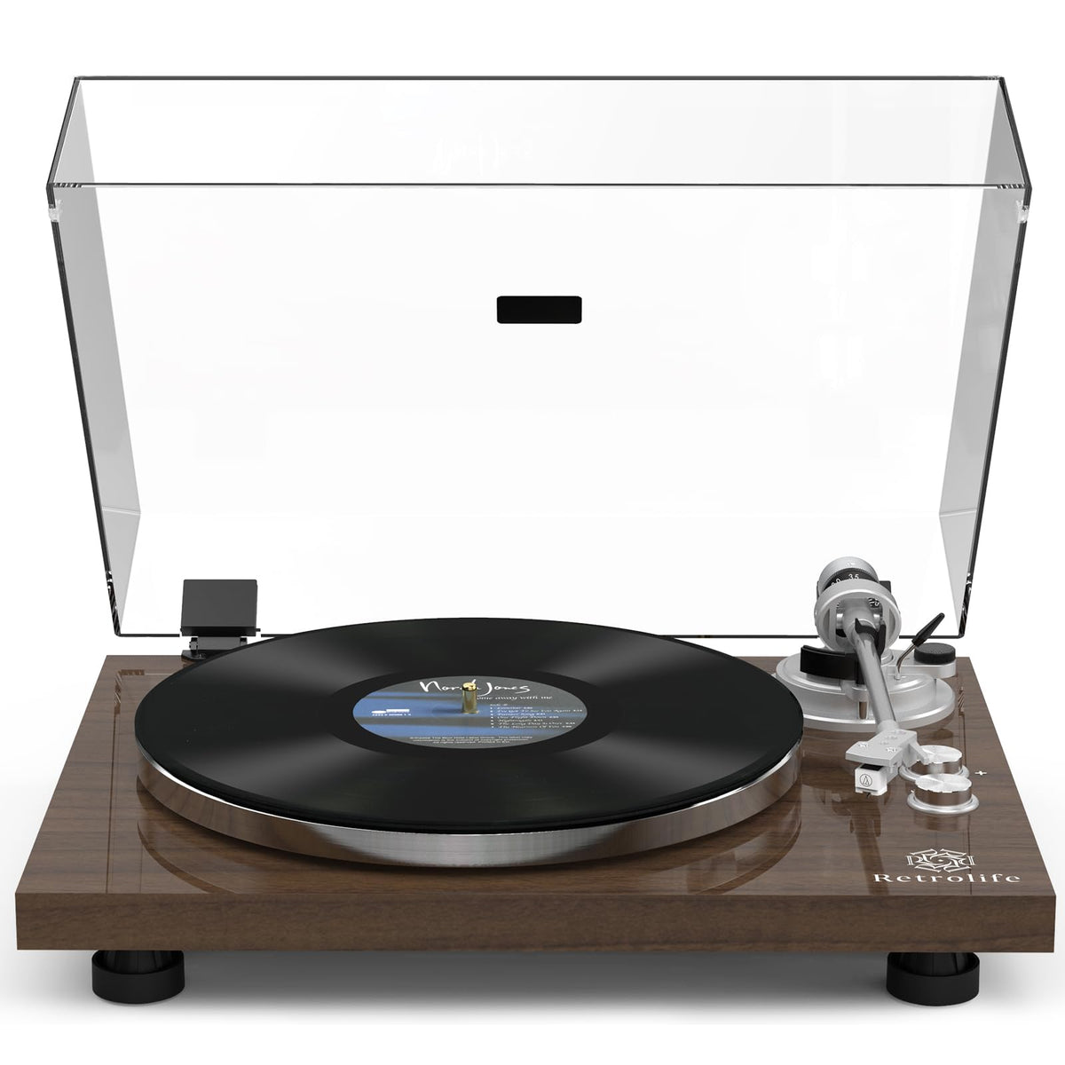 Retrolife turntable with wireless output enabling cable free listening