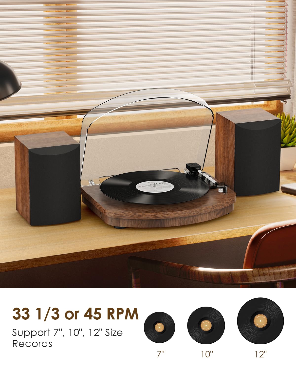 3-speed operation knob on Retrolife for RPM variety and record formats.
