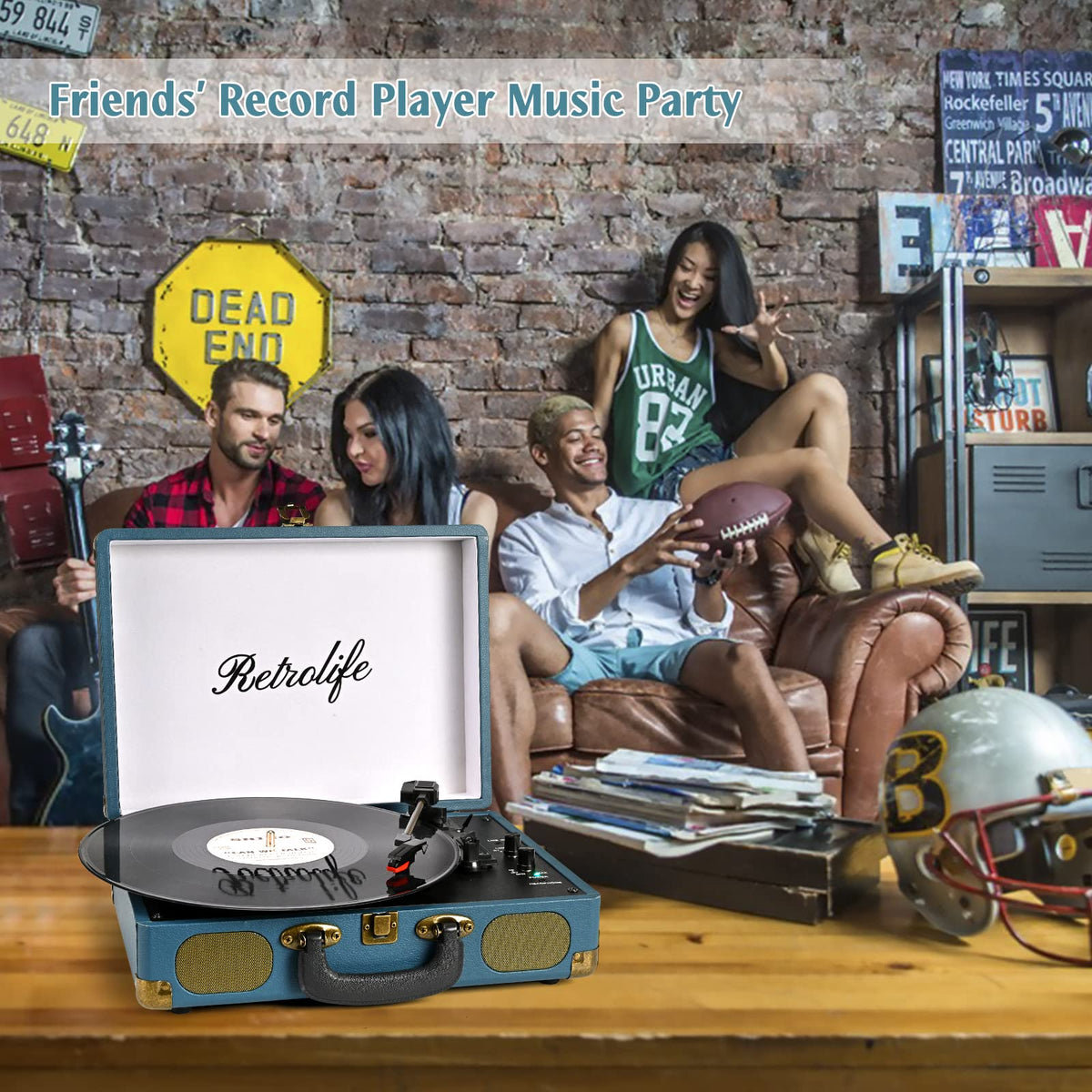 Three speed options and record sizes for versatile vinyl play