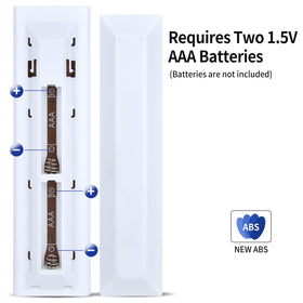 RETROSUN open battery compartment showing 2×AAA placement for quick setup