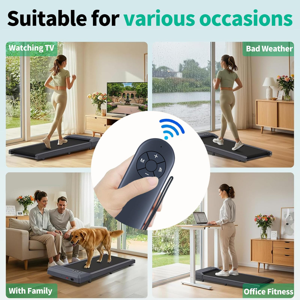 RETROSUN remote in a home gym setup, convenient and reliable