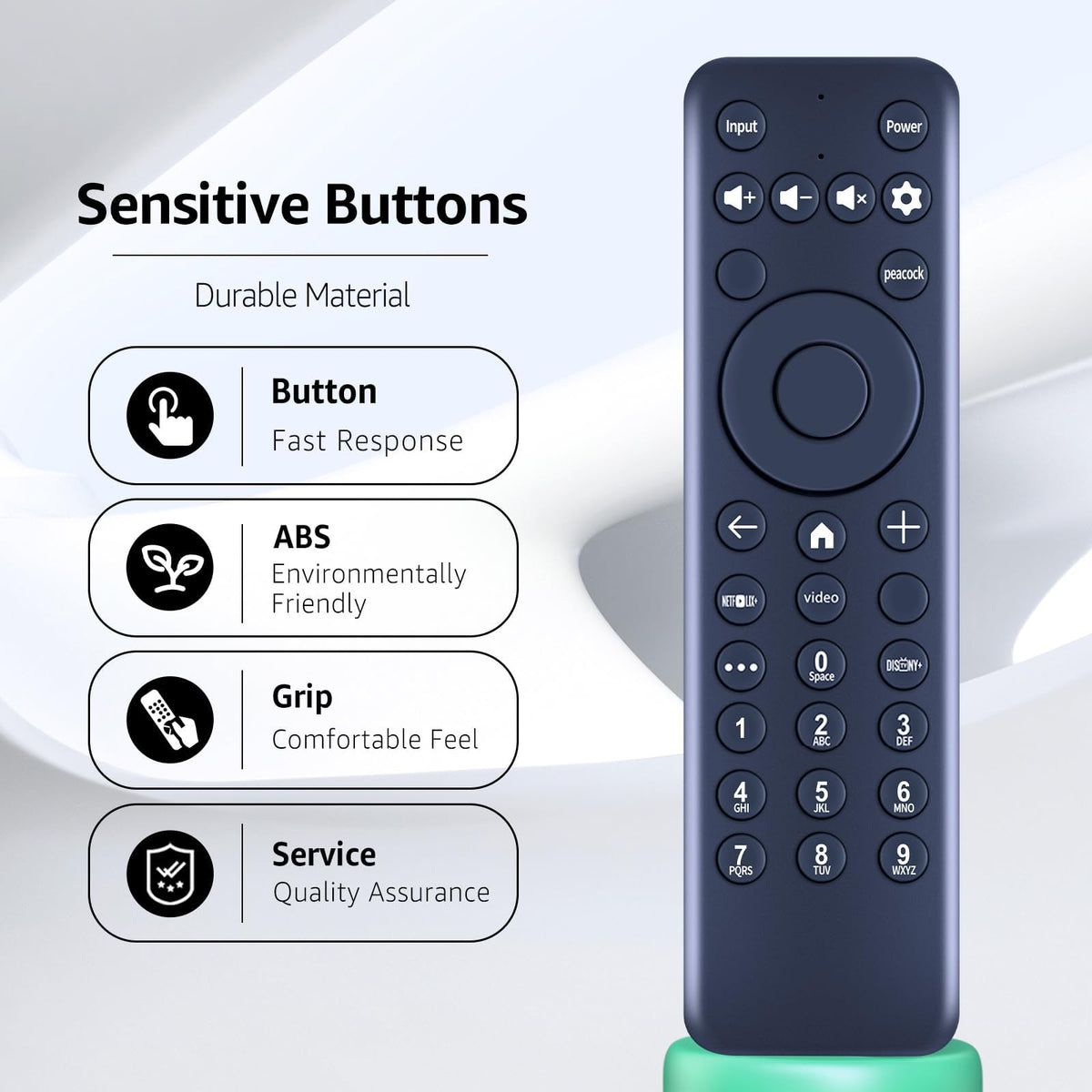 RETROSUN remote held in hand illustrating compact size and user control