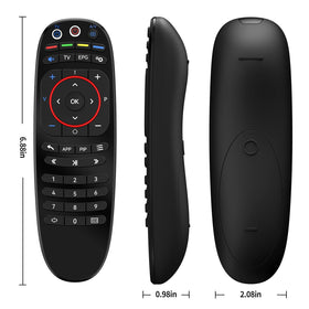 RETROSUN remote on living room couch setup showing fast restoration of TV control