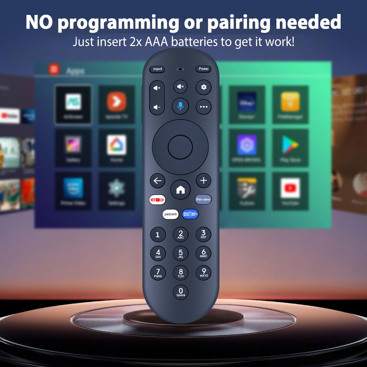 RETROSUN remote arrives out of the box; no programming required.