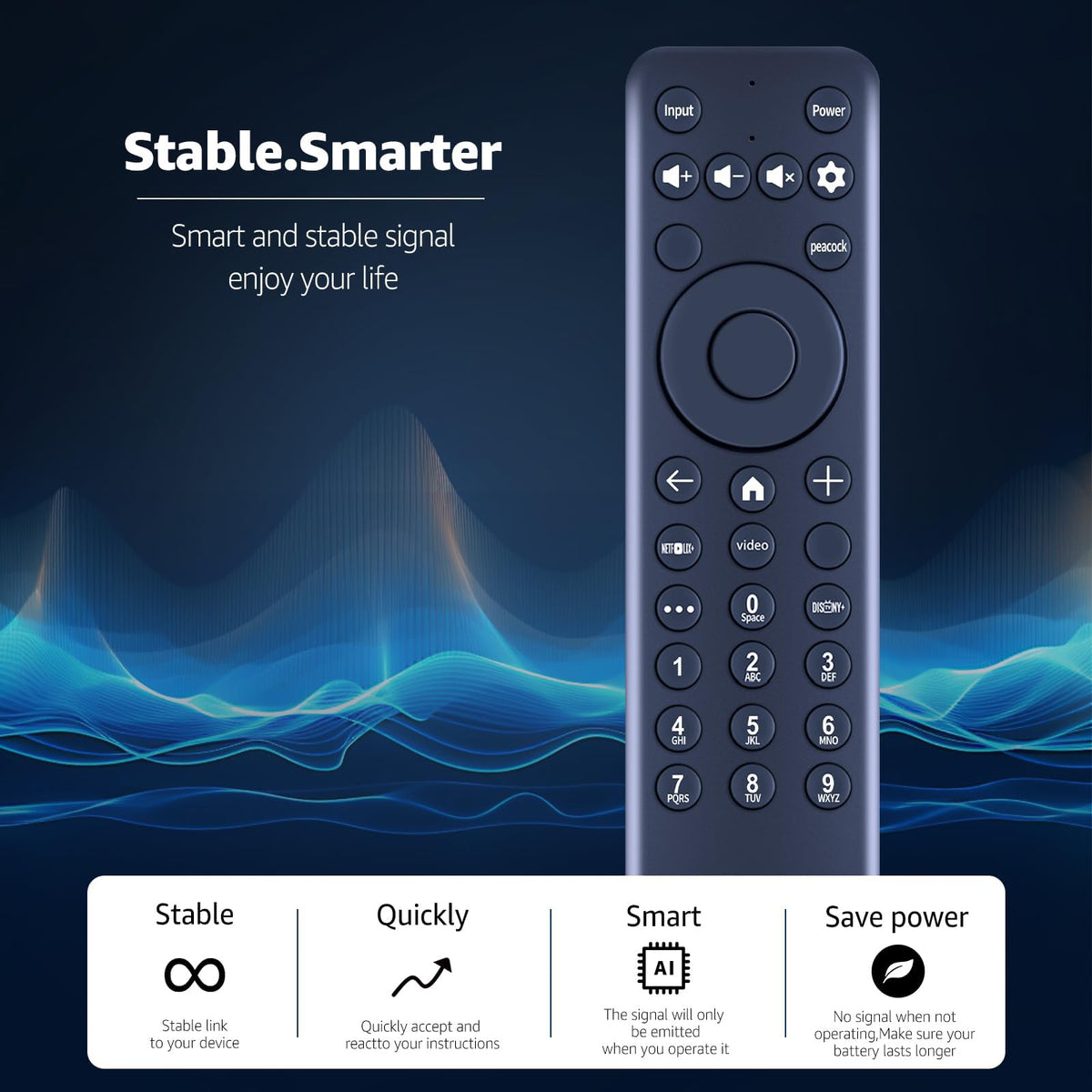 RETROSUN remote pointed at Pioneer TV showing reliable IR responsiveness