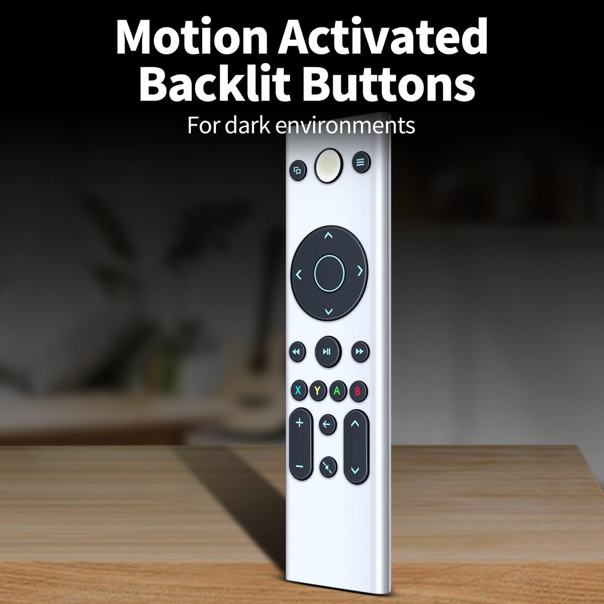 RETROSUN remote in front of Xbox console showing plug-and-play use