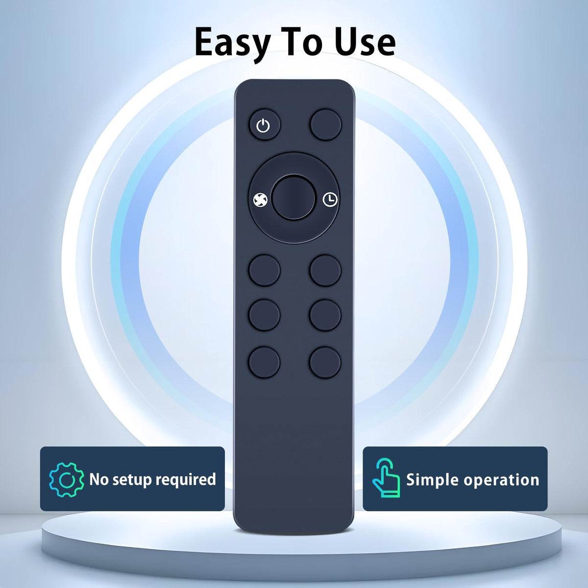 RETROSUN remote in hand for scale and effortless one-handed control benefit