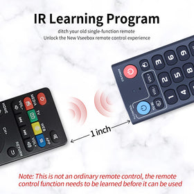 RETROSUN remote components laid out, including power and learning mode indicators.