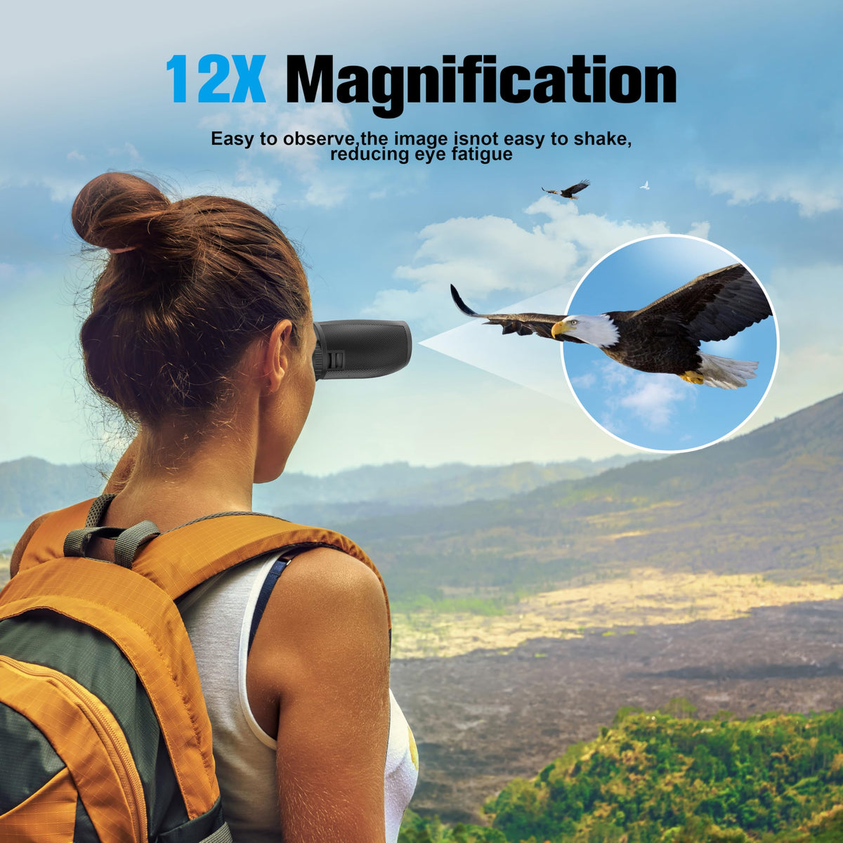 Retulgie binoculars with adjustable eyecups for comfortable use with or without glasses.