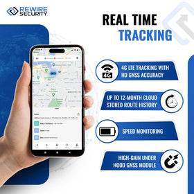 Geofence setup on REWIRE SECURITY 104N map to receive alerts when leaving zones.