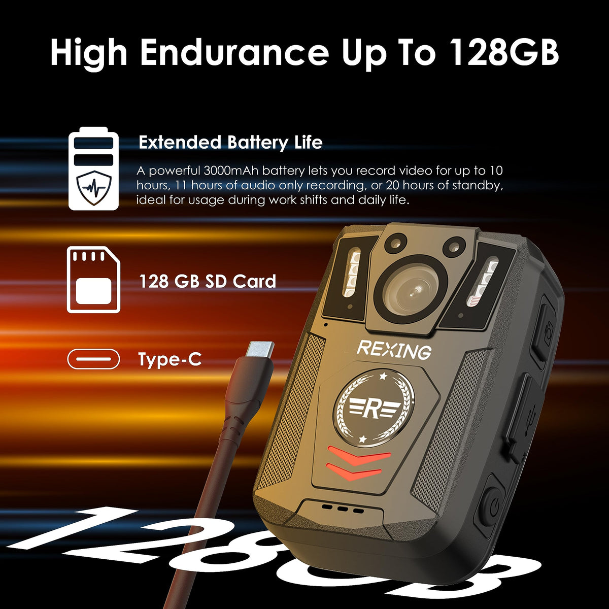 RexingUSA P2 rear LCD display for quick playback and menu access
