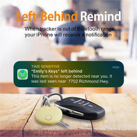 Reyke Air Tracker 4-Pack backpack tag shows nearby location via Bluetooth.
