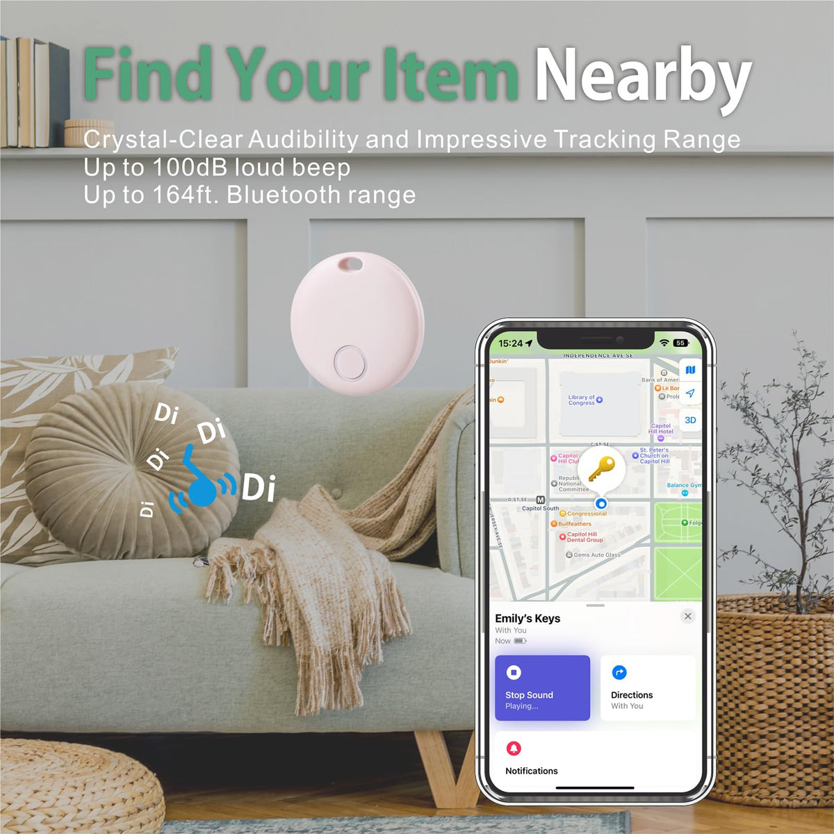 Reyke Air Tracker 4-Pack wallet tag offers wallet tracking with alerts.