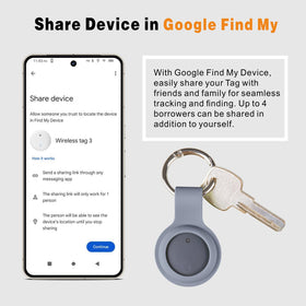 Reyke Android Air Tracker 4Pack backpack tag for easy backpack tracking.