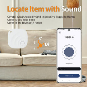 Reyke Android Air Tracker on-keyring shows easy tracking for keys and wallet.