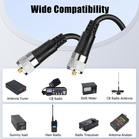 RFAdapter 50 ohm compatibility supports CB, HAM, tuners, SWR meters.