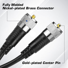 RFAdapter PL259 nickel-plated connectors on coax cable for durable connections