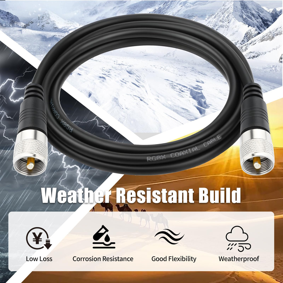 RFAdapter RG8x cable with 17 AWG core supports higher power handling.