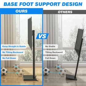 Rfiver tv stand demonstrating 70-degree swivel for flexible viewing.