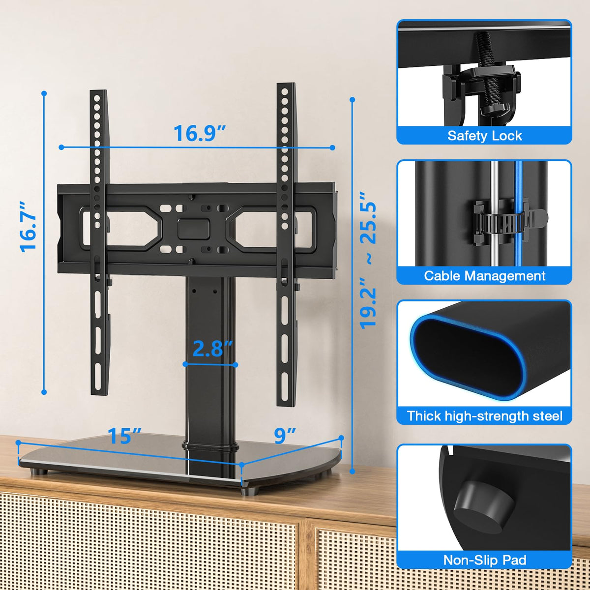 Rfiver cable management pole concealing cords for tidy setup