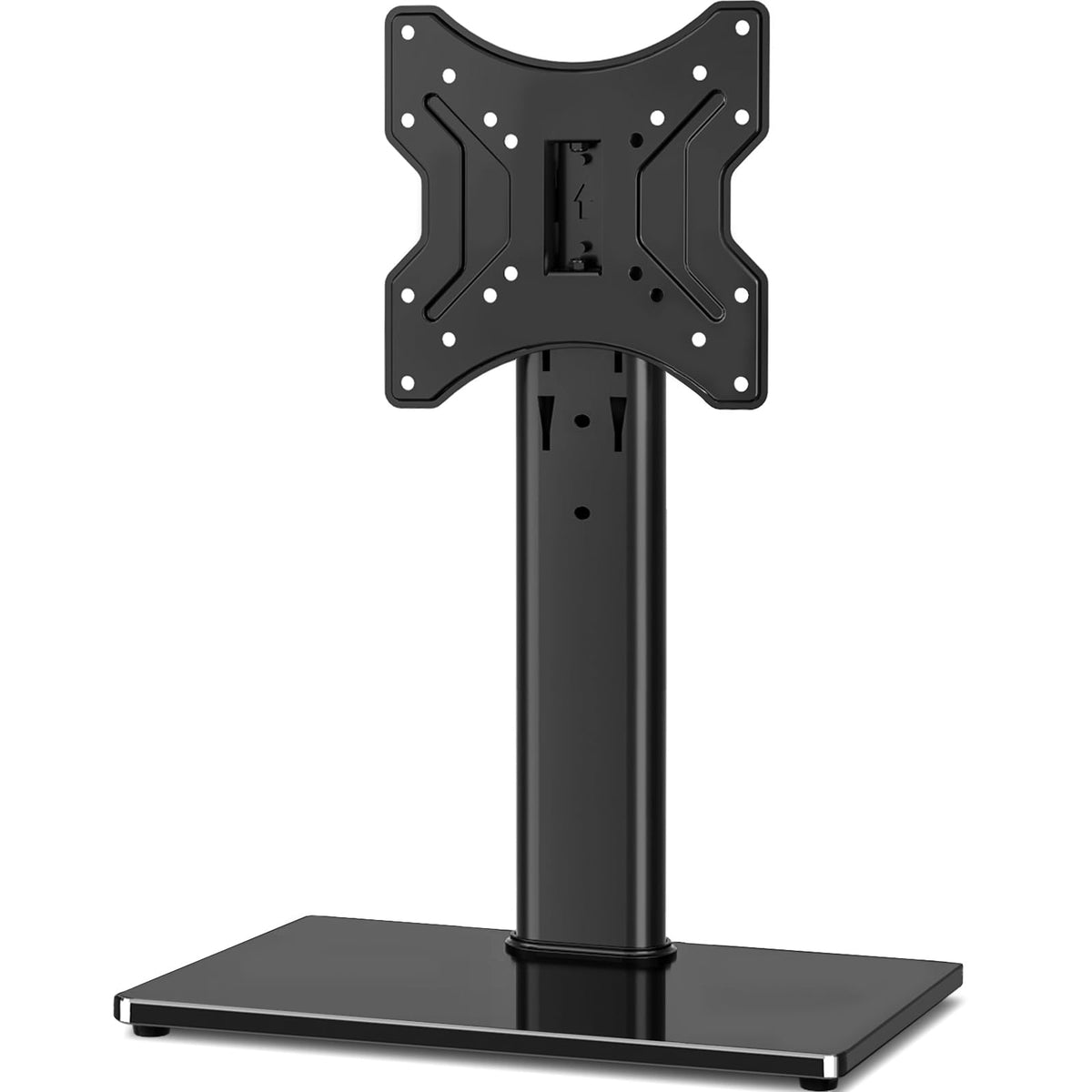 Rfiver front view showing tempered glass base and sturdy pedestal for stability