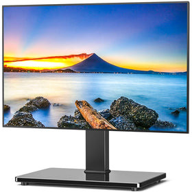 Rfiver front view with TV mounted showing clean profile and secure support