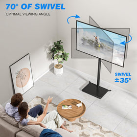 Rfiver height-adjustable stand showing 50 mm increments for ergonomic eye level.