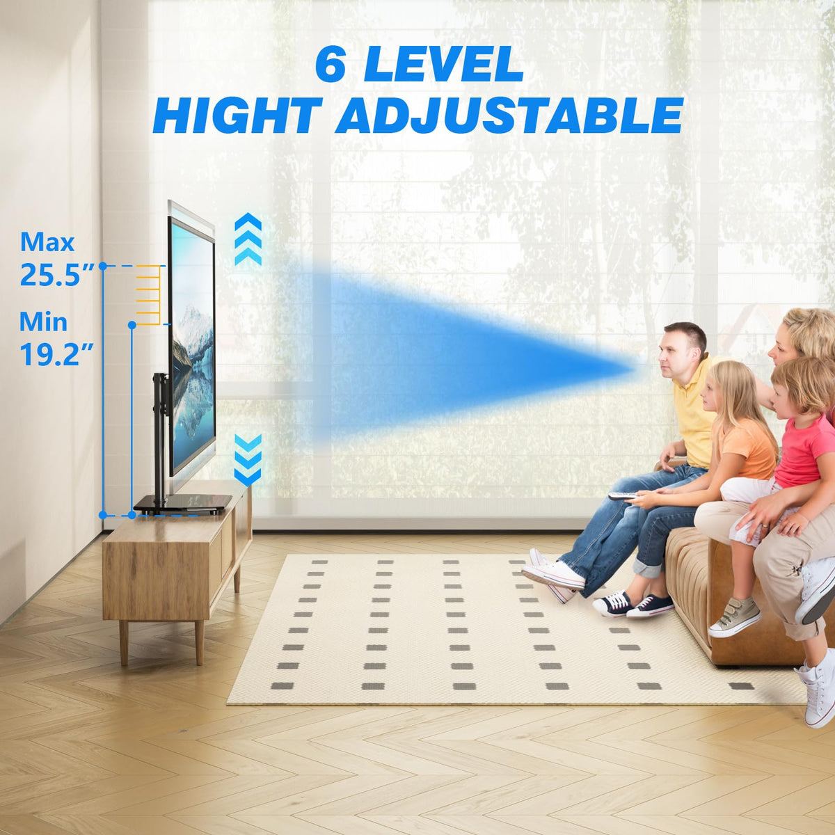 Rfiver height adjustment scale demonstrating six height options