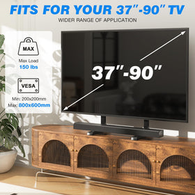 Rfiver comparison chart indicating fit range from 37 to 90 inch TVs for compatibility