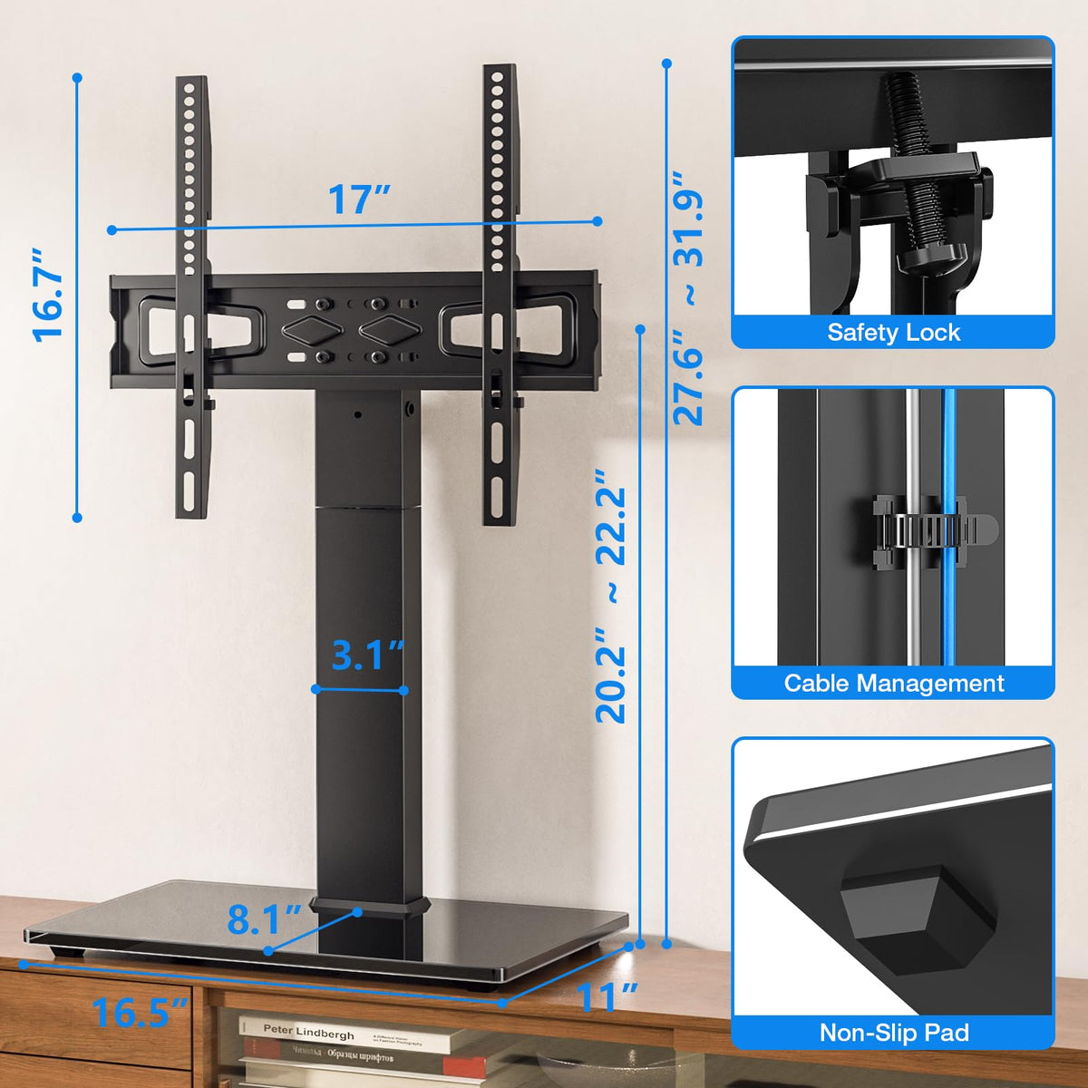 Rfiver under-TV clearance showing space for soundbar and gaming console