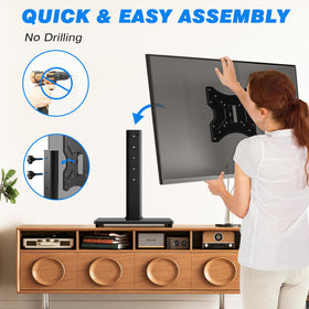 Rfiver mounted TV with soundbar beneath illustrating space-saving setup