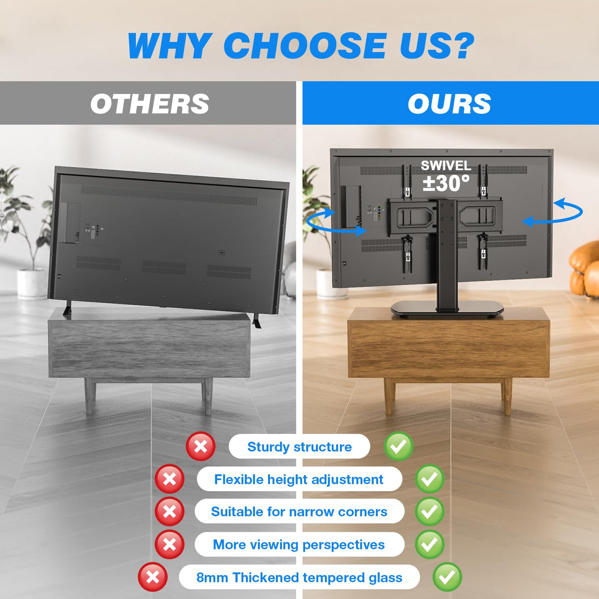 Rfiver mounted TV with soundbar showing compatibility and clearance