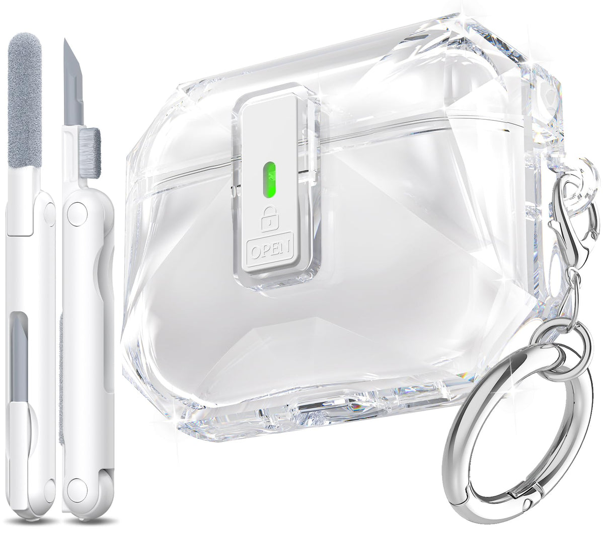 R-fun AirPods Pro 3 case front view showing transparent protection