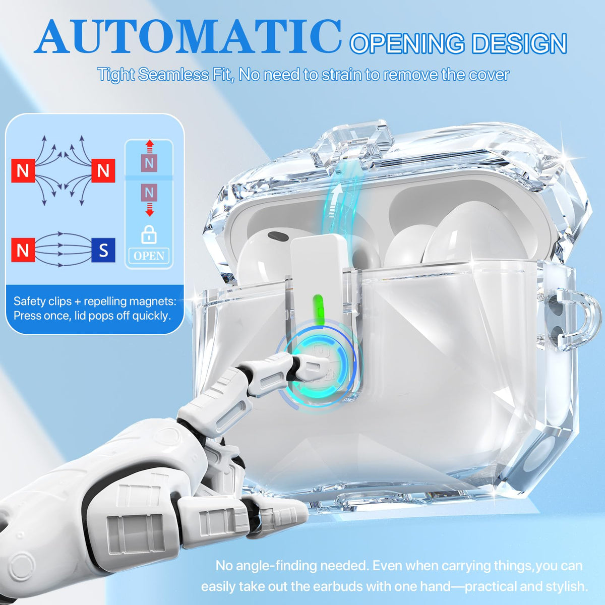R-fun AirPods Pro 3 case with LED indicator visible during charging