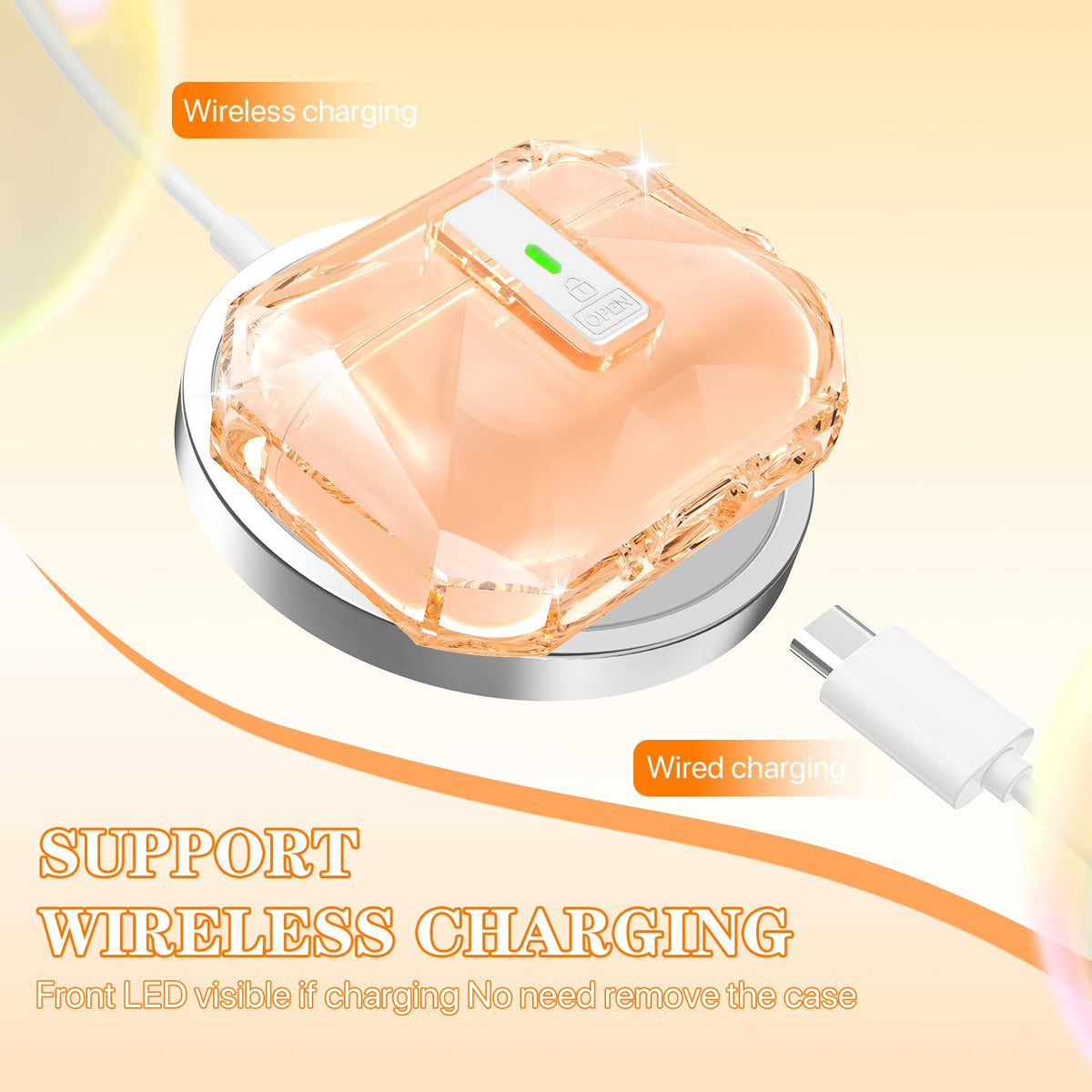R-fun AirPods Pro 3 Case is MagSafe compatible for wireless charging.
