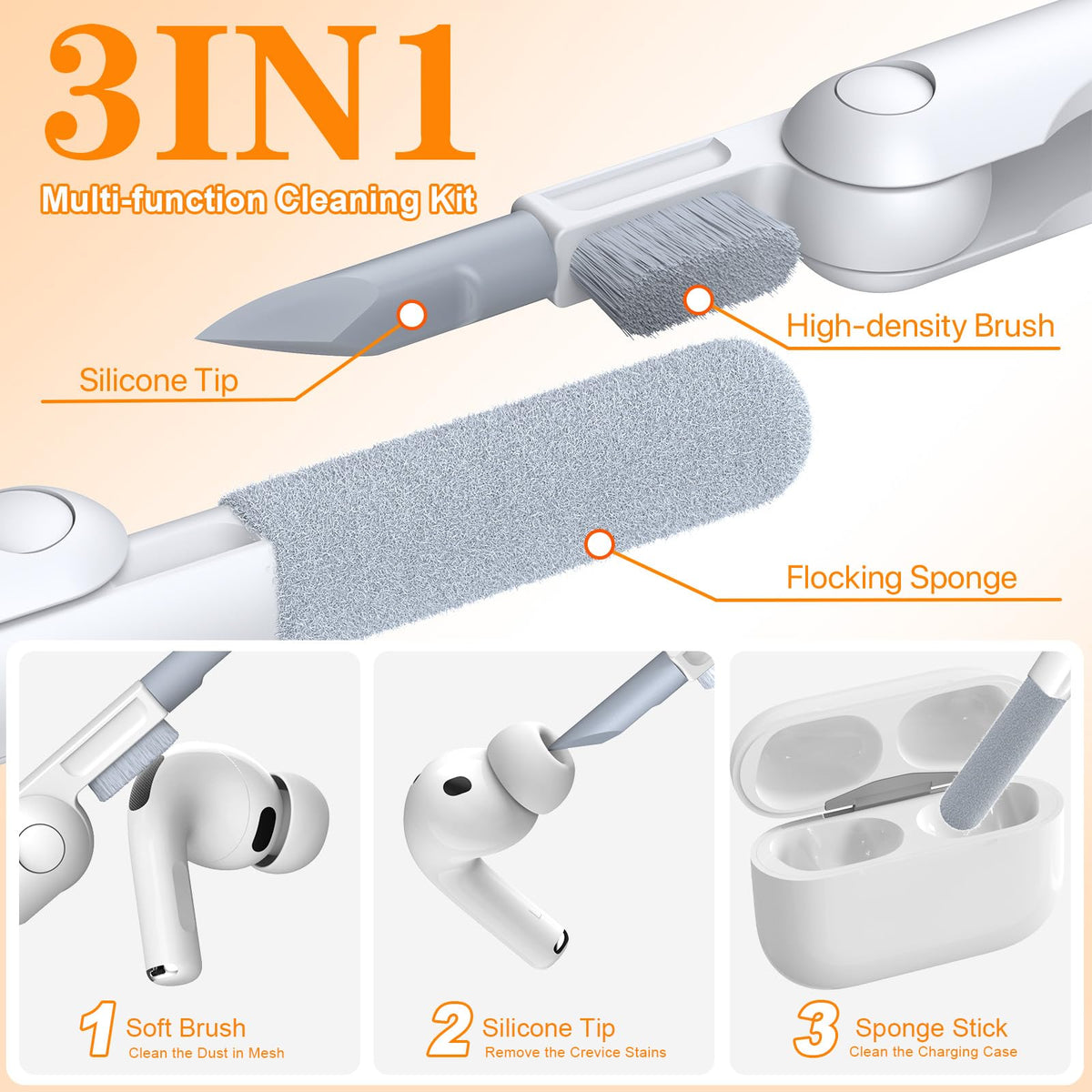R-fun AirPods Pro 3 Case packaging includes extra cleaning pen.