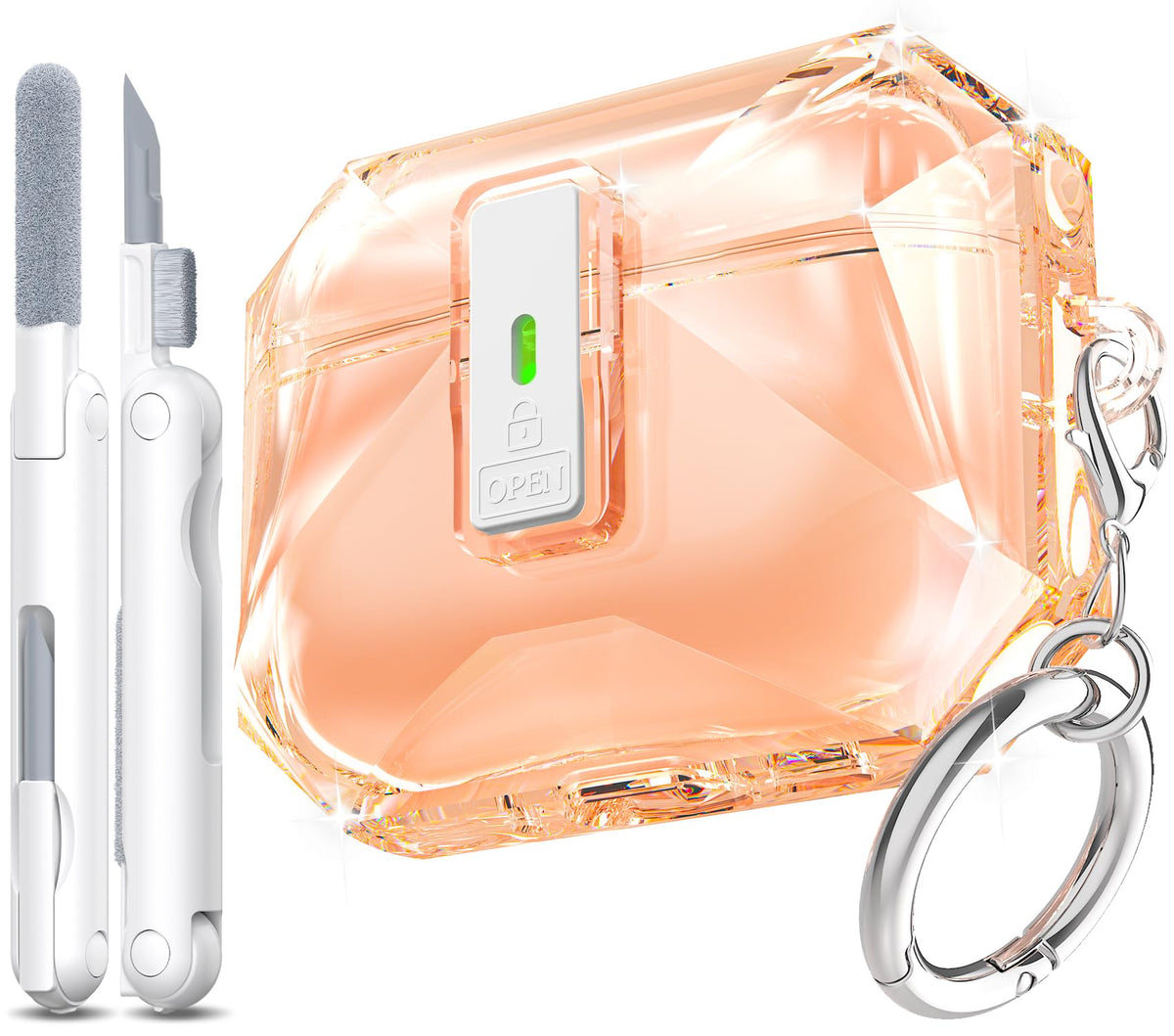 R-fun AirPods Pro 3 Case with transparent outer shell for easy charging status check.