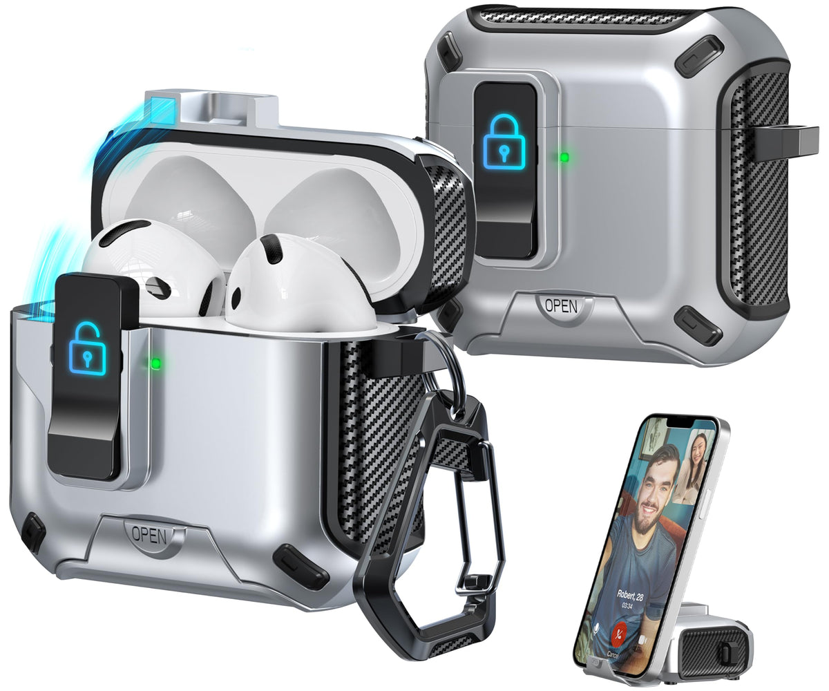 R-fun AirPods 4 case demonstrates compatibility with AirPods 4 and MagSafe charging.