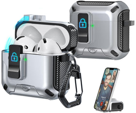 R-fun AirPods 4 case demonstrates compatibility with AirPods 4 and MagSafe charging.