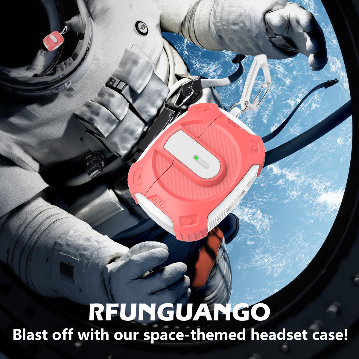 RFUNGUANGO AirPods Pro 2 Case rose includes cleaning kit for on-the-go care.