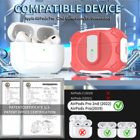 RFUNGUANGO AirPods Pro 2 Case rose with visible LED helps locate your case.