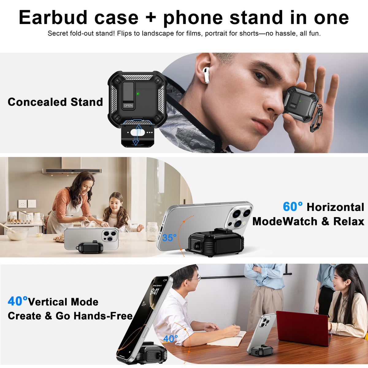 RFUNGUANGO AirPods 4 case with MagSafe magnets for easy charging