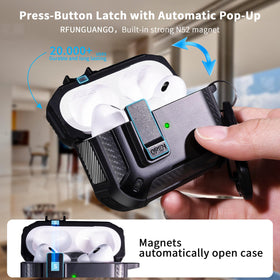 RFUNGUANGO AirPods Pro 2 case back view highlights MagSafe compatibility.