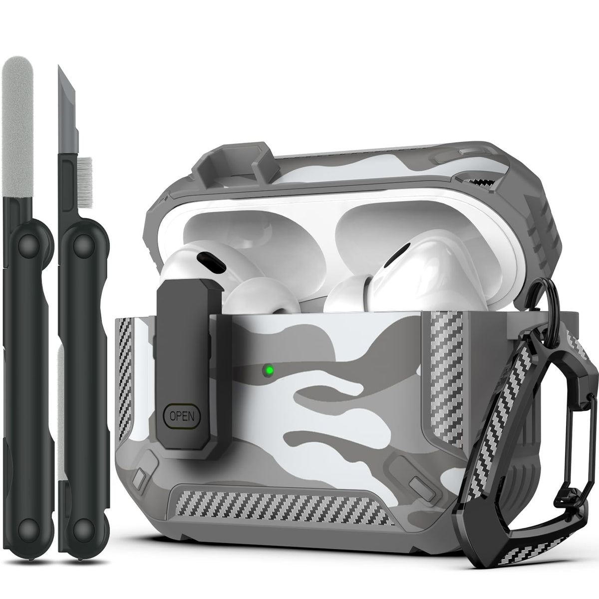 RFUNGUANGO AirPods Pro 2 case with front LED visible while charging