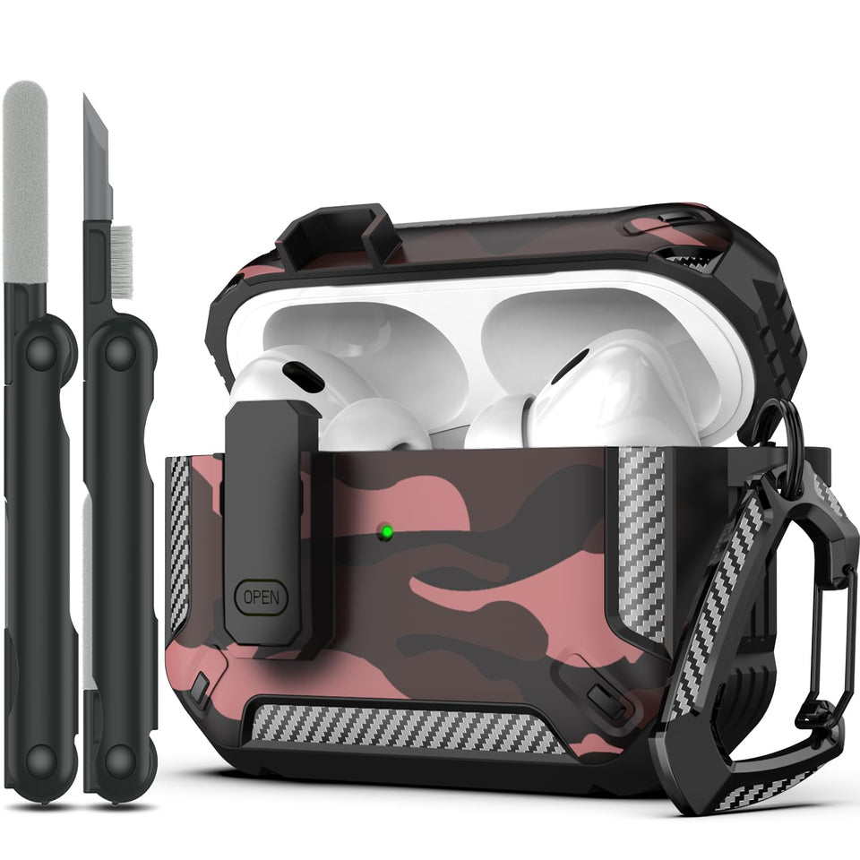 RFUNGUANGO AirPods Pro 2 case front view with visible LED during charging